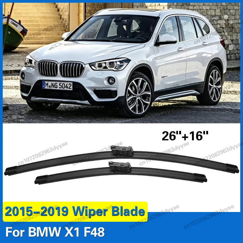 

For BMW X1 F48 2015 2016 2017 2018 2019 Front Windshield Wiper Blades 2pcs Windscreen Window Accessories 26"+16"