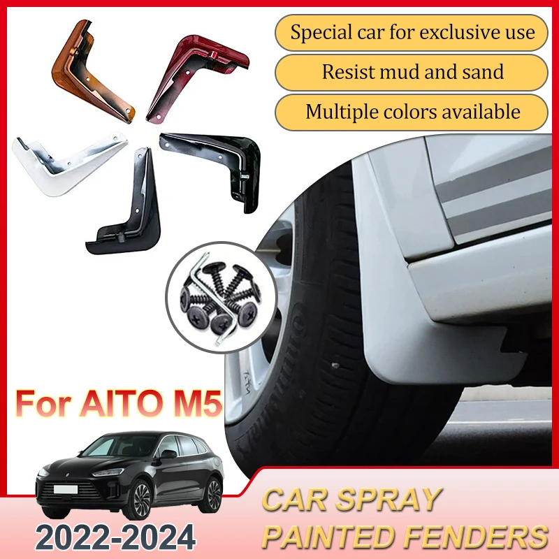 

Car Mudguards For AITO M5 2022 2023 2024 Protect Mud Flaps Splash Guards Front Wheel Mudguards Baking Paint Mudflaps Accessories