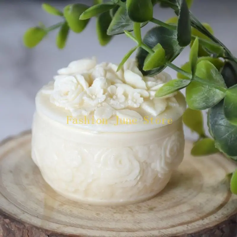 N5KA Rose Decorative Storage Box Container Molds Storage Box Silicone Mold for DIY