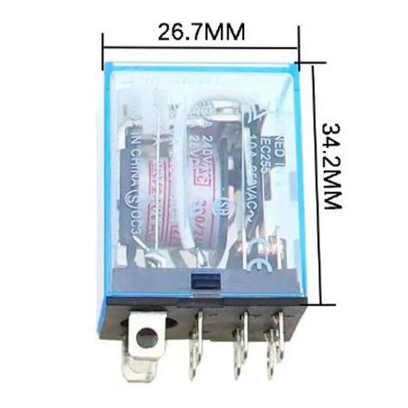 1Pc LY2NJ HH62P lectronic Micro Mini Electromagnetic Relay 10A 8PIN Coil DPDT DC 12V 24V 36V 48V 110V 220V