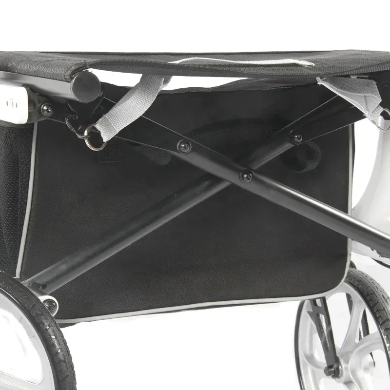 Vierrädriger, gehender Rollator aus Aluminiumlegierung für ältere Menschen, höhenverstellbarer, multifunktionaler Trolley für Behinderte