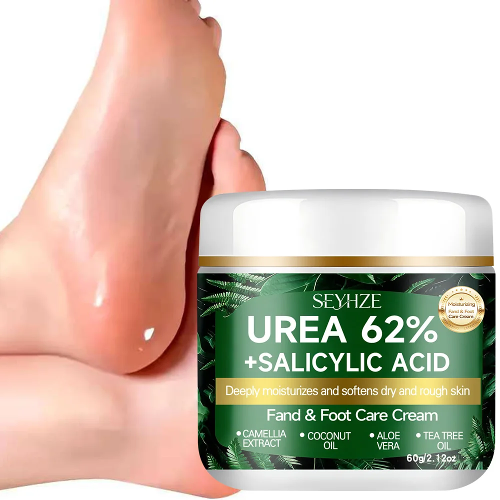 SEYHZE Foot Cream with 62% Urea And Salicylic Acid for Dry Rough Skin Tea Tree Oil Aloe Butter Oil Glycerin H-Aloe Vera Moisturi