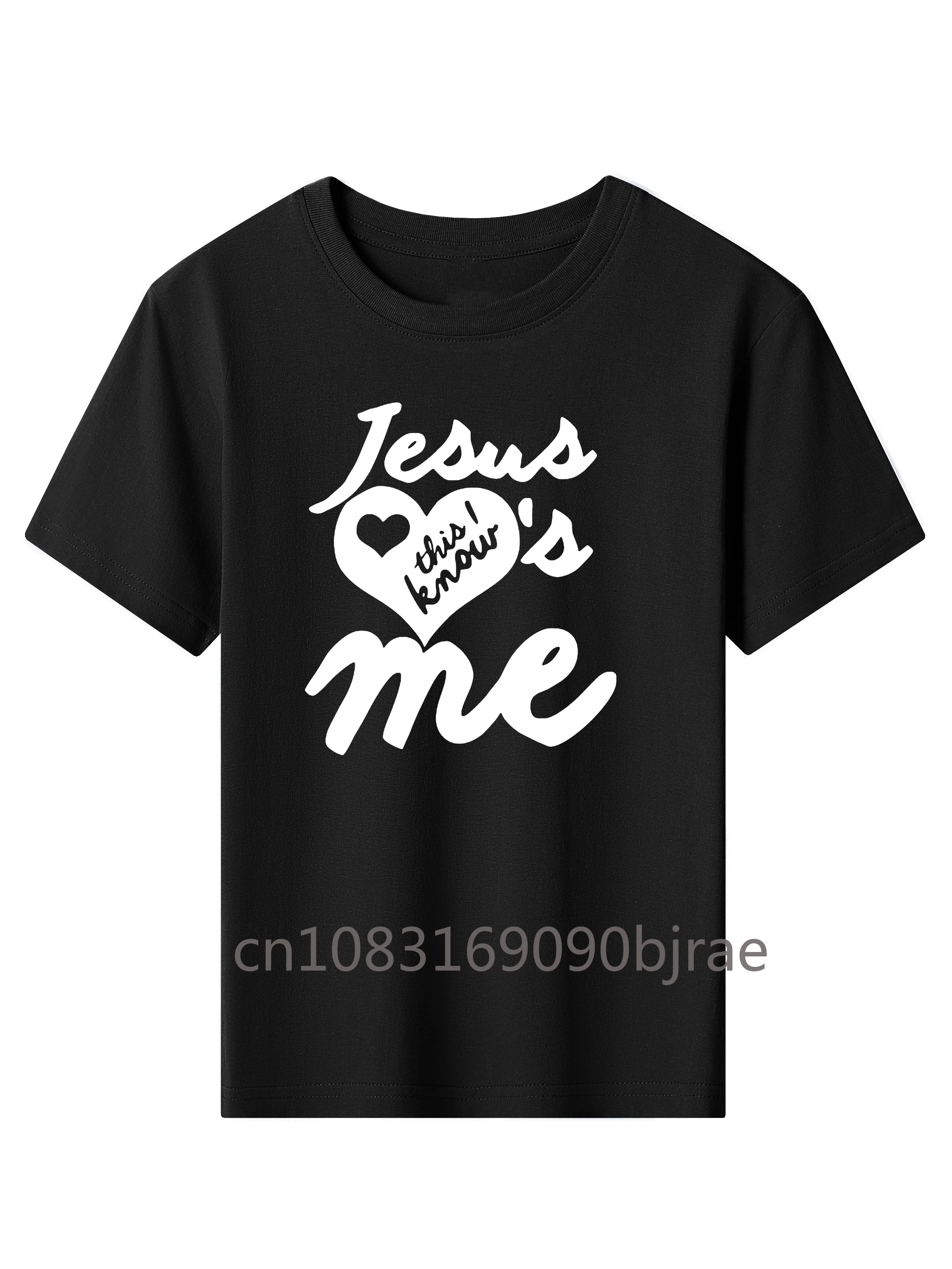 Summer Girls Letter ''Jesus Love Me'' Print T Shirt 100% cotton Soft Comfy O-Neck Short Sleeve Casual Kids T Shirt Kids Clothes