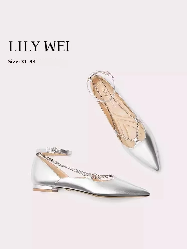 

Расширенные свадебные туфли на плоской подошве, новые весенне-летние женские туфли с острым носком и блестками, со стразами, большие размеры, маленькие размеры