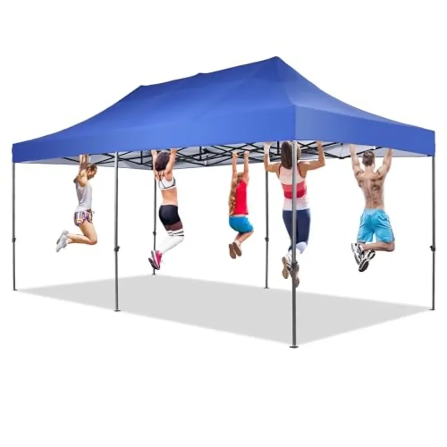 

10x20 Feet Pop up Tent Folding Heavy Duty Height Adjustable Shelter Gazebos with Wheeled Bag