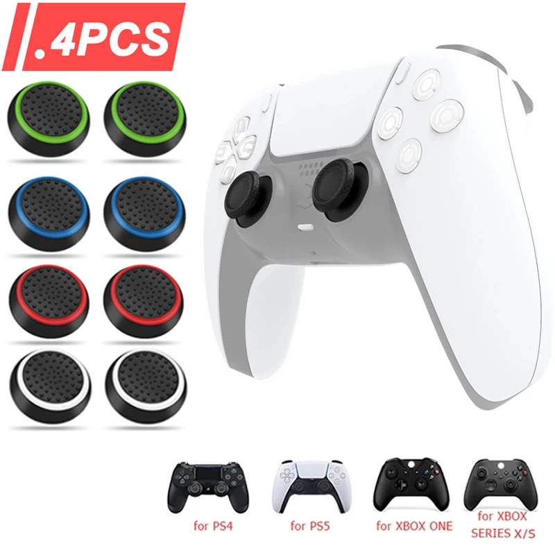 4Pcs Silicone Gel Thumb Grips Cover For Sony PS5/PS3/PS4 For XBOX One /360 Controller for PS4 Pro Slim Controller