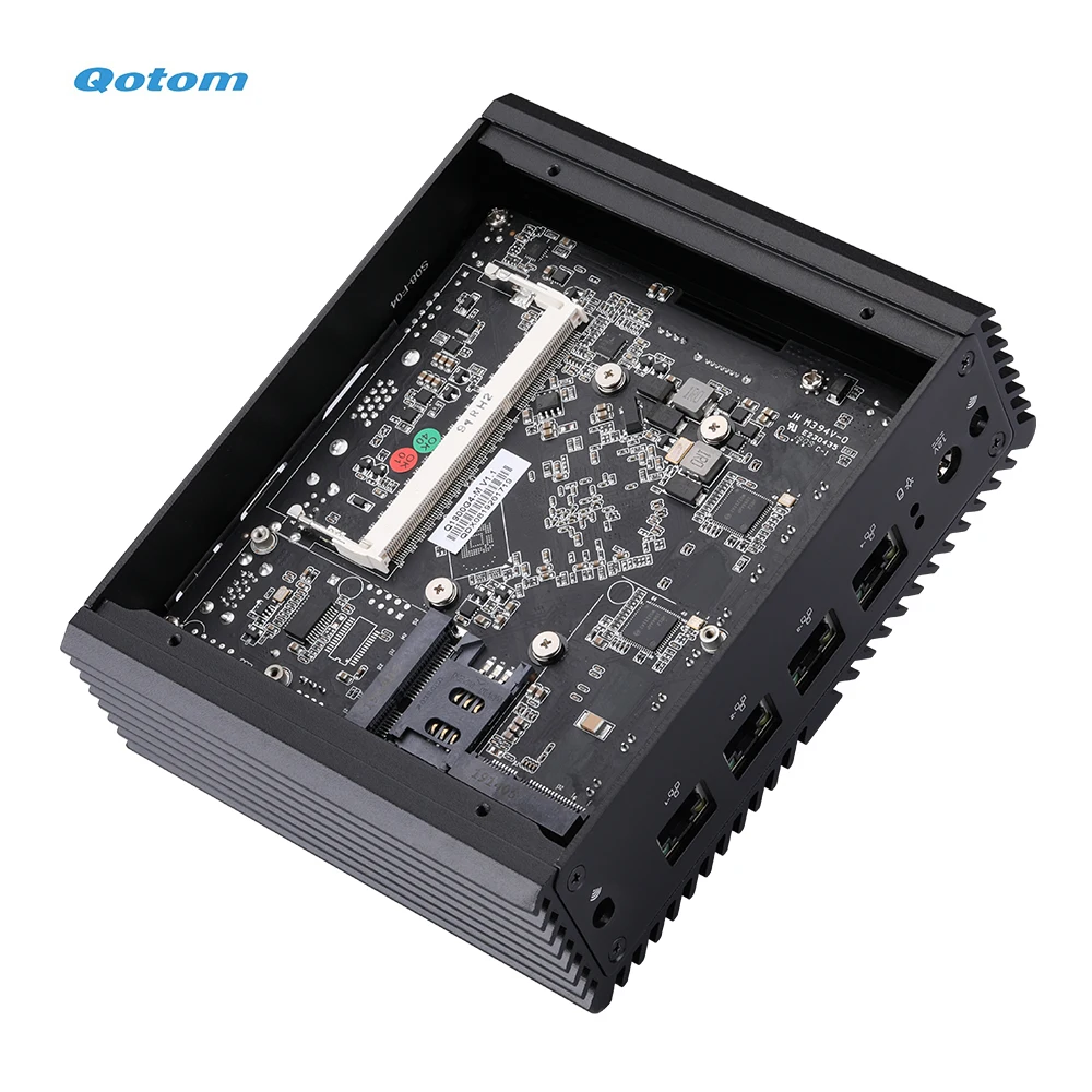 Qotom 4 LAN Mini PC mit Prozessor N2920 Quad Core 1,86 GHz CPU TDP 7,5 W Home Office Router Firewall
