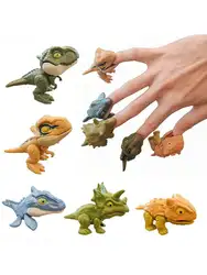 5&10PCS Biting Finger Dinosaurs Toy Collectibles for Display, Dinosaur Play and Snap On Figure Novelty Creative Theater Puppet