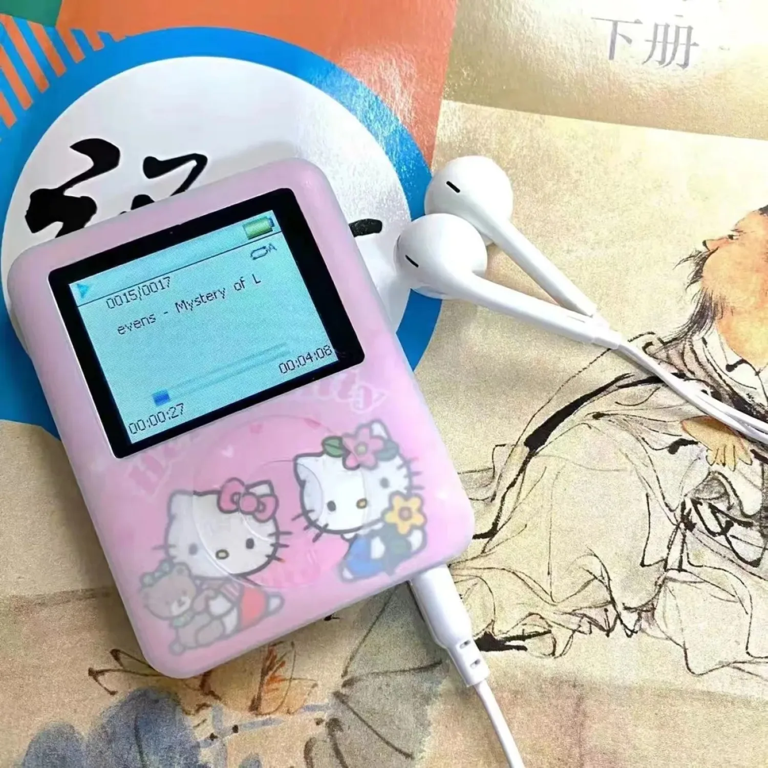 2026 Kawaii Sanrio HelloKitty Portable MP3 Player with Screen for Music Novels Students Running Gym Anime Cartoon Cute Holiday view 4
