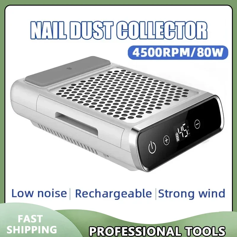 

Powerful Nail Dust Vacuum Collector Professional Nail Dust Extractor With Reusable Filter Manicure Equipment Adjustable Speed