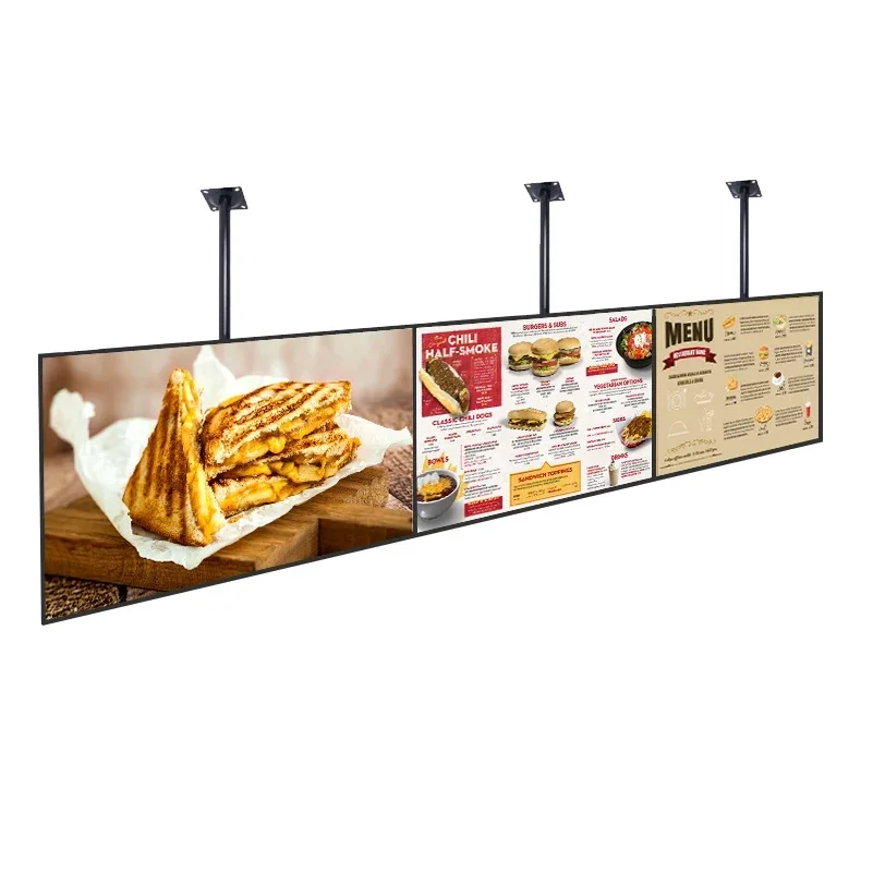 Super Thin Android LCD Advertising Display Screen 32-55 Inch Wall Mount Digital Menu Board for Restaurant