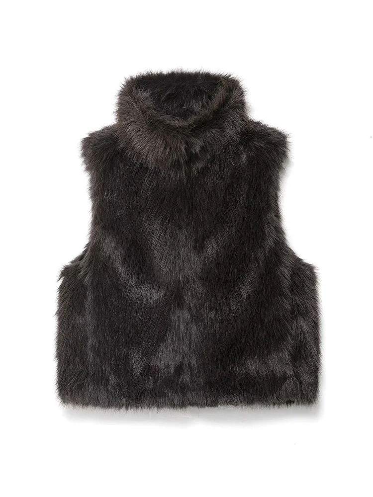Herfst Winter Warm Bont Vest Voor Vrouwen Chic Pluizig Mouwloos Trend Vest Nepbont Jas Tops Mode Vrouwelijke Bovenkleding
