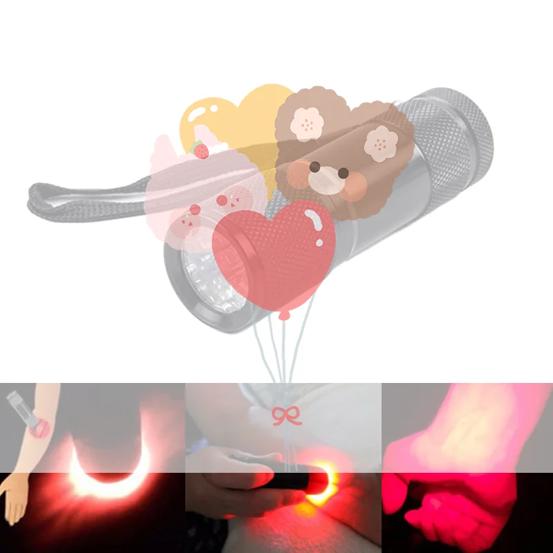 Red LED Flashlight Infrared Vein Imaging 625nm Red Light 9 LED Torch Vein Finder