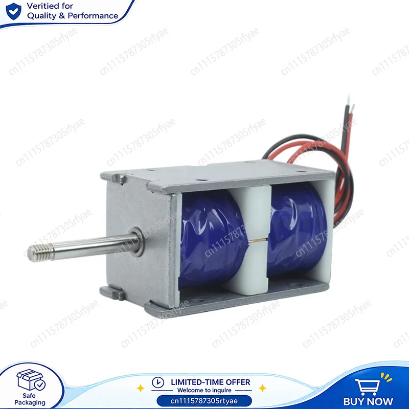 SM1253 Bidirectional Self Holding Solenoid Electromagnet DC 12V 24V Bistable Push Pull 20mm Long Stroke Electric Actuator