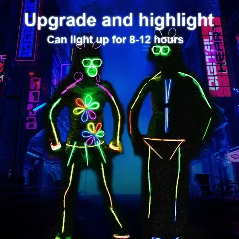 Fluorescência brilho varas brinquedos pulseiras diversão colar néon festa de casamento colorido luzes brilhantes natal/decoração de halloween