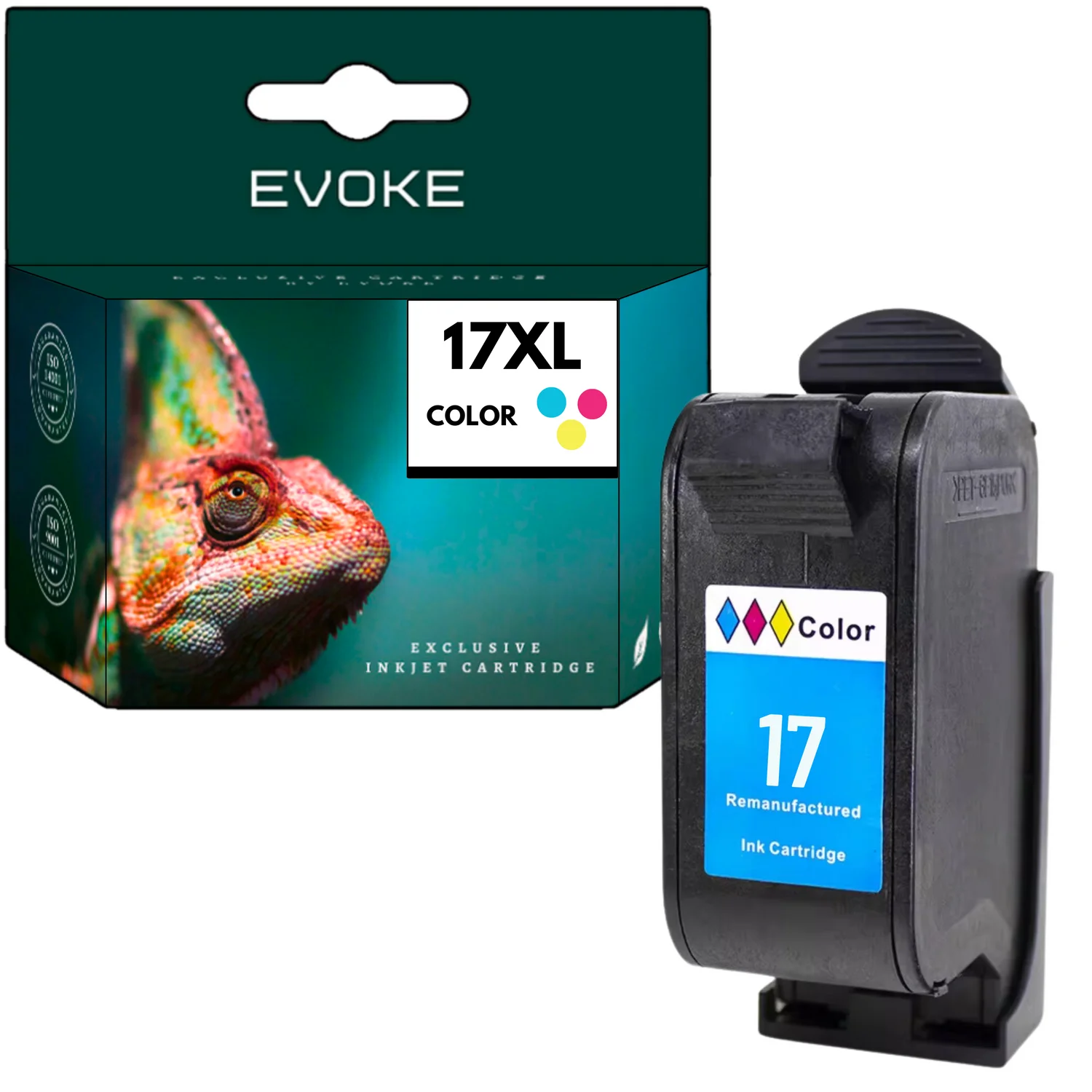 Evoke Compatibele Inkt voor Hp 17 Hp17 C6625A Driekleurig Cmy Cyaan Magenta Geel 39 ml 1110 Pagina's Deskjet 810C 812C 825C 840C 841C 842C 843C 845C 916 920C 930C 940 960 3820; Officejet 5110 V40 V45;