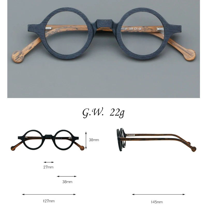 VCKA Acetat Myopie Verfärben Brille Rahmen Männer Kleine Runde Anti-blau Brillen Frauen Optische Verordnung Brillen -0,5 bis -6,0