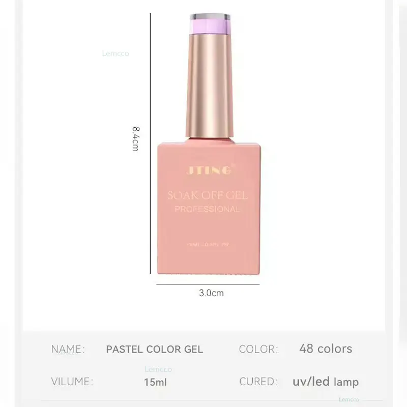 JTING New Arrival Popular Summer Collection Pastel 48 Color Nail Gel Polish Set With Free Display Book Soak Off UV Led Gel 15ml
