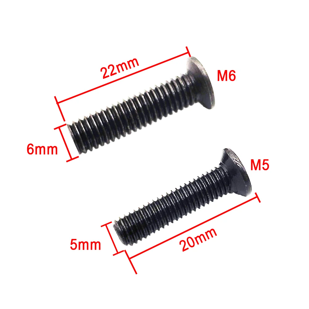 6Pcs Fixing Screw M5 20mm M6 22mm Left Hand Thread for 1/2\'\'UNF 3/8\'\'UNF Drill Chuck Shank Adapter