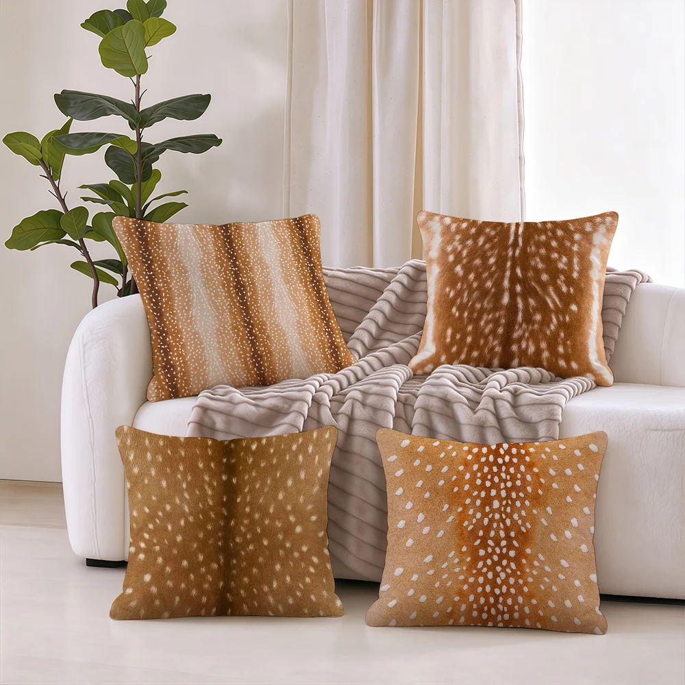 Animal Print Deer cushion cover Square Office Bedroom Headboard Sofa Living Room Backrest Cushions Sleeping