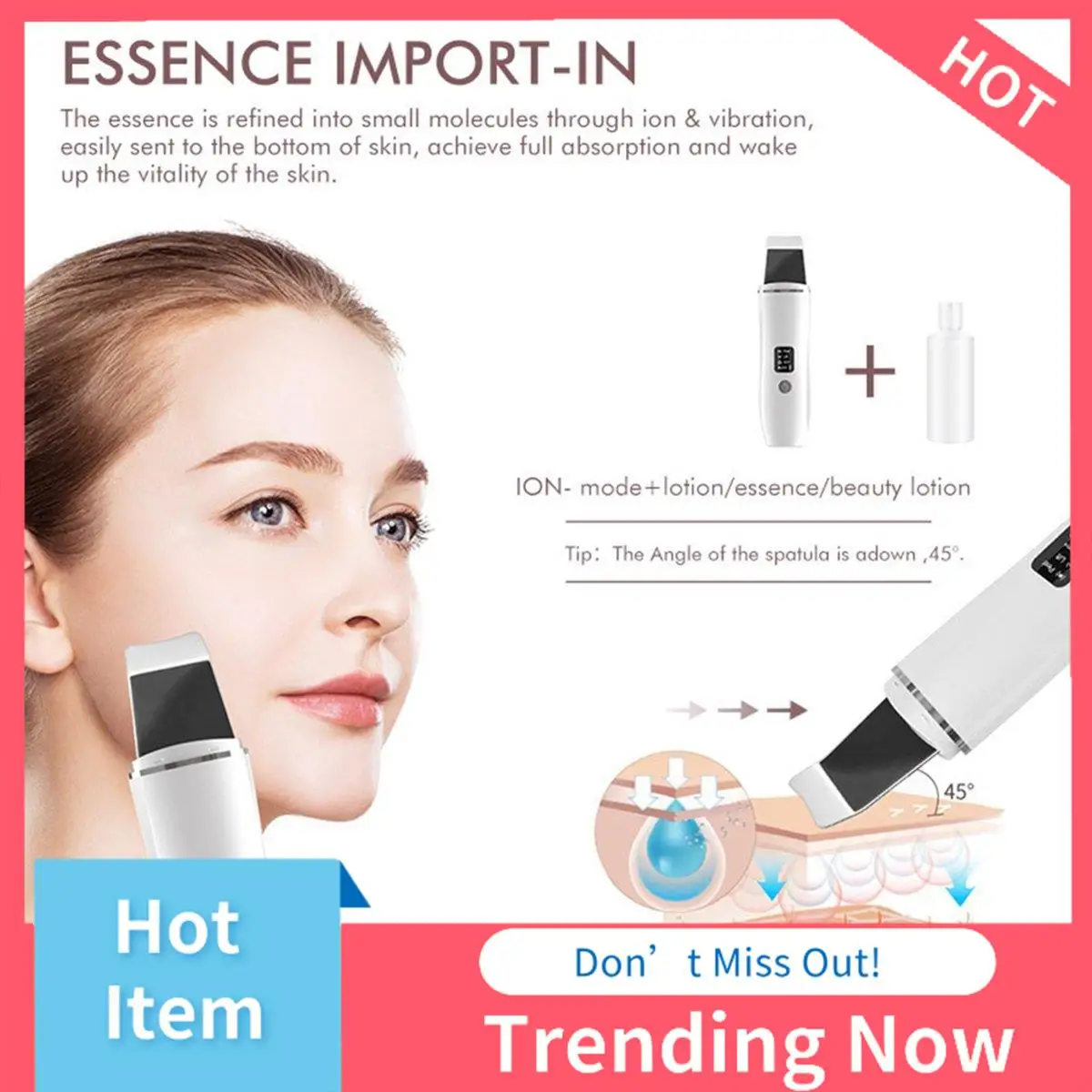 24-uurs levering mee-eter verwijderen draagbare huidschraper thuis huidreinigingsapparaat mee-eter schraper mee-eter verwijderaar tool