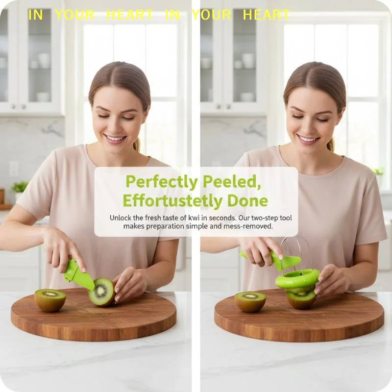 Kiwi Peeler Professional Kiwi Cutter Kiwi Tool 2 In 1 Stainless Steel Kiwi Fruit Peeler Kiwi Slicer Tool For Kiwi, Dragon Fruit