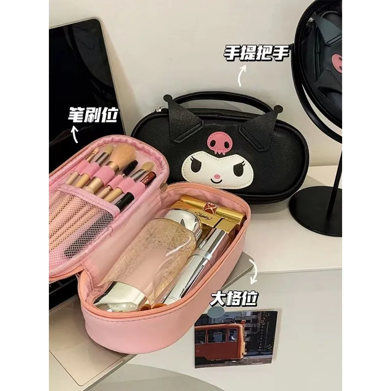 Kuromi Cute Sanrio Pencil Bag borsa per cosmetici di grande capacità borsa per cosmetici con scatola di cancelleria per matite di alta qualità alla