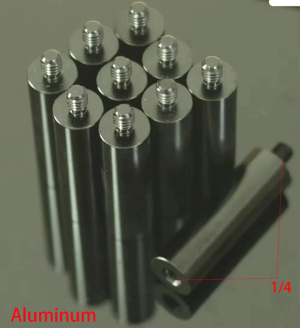 10pcs 15mm OD 2"length micro rod with 1/4" male and 1/4"female for clamp mount tripod camera, 1/4-20 to 1/4-20 15mm rod adapters