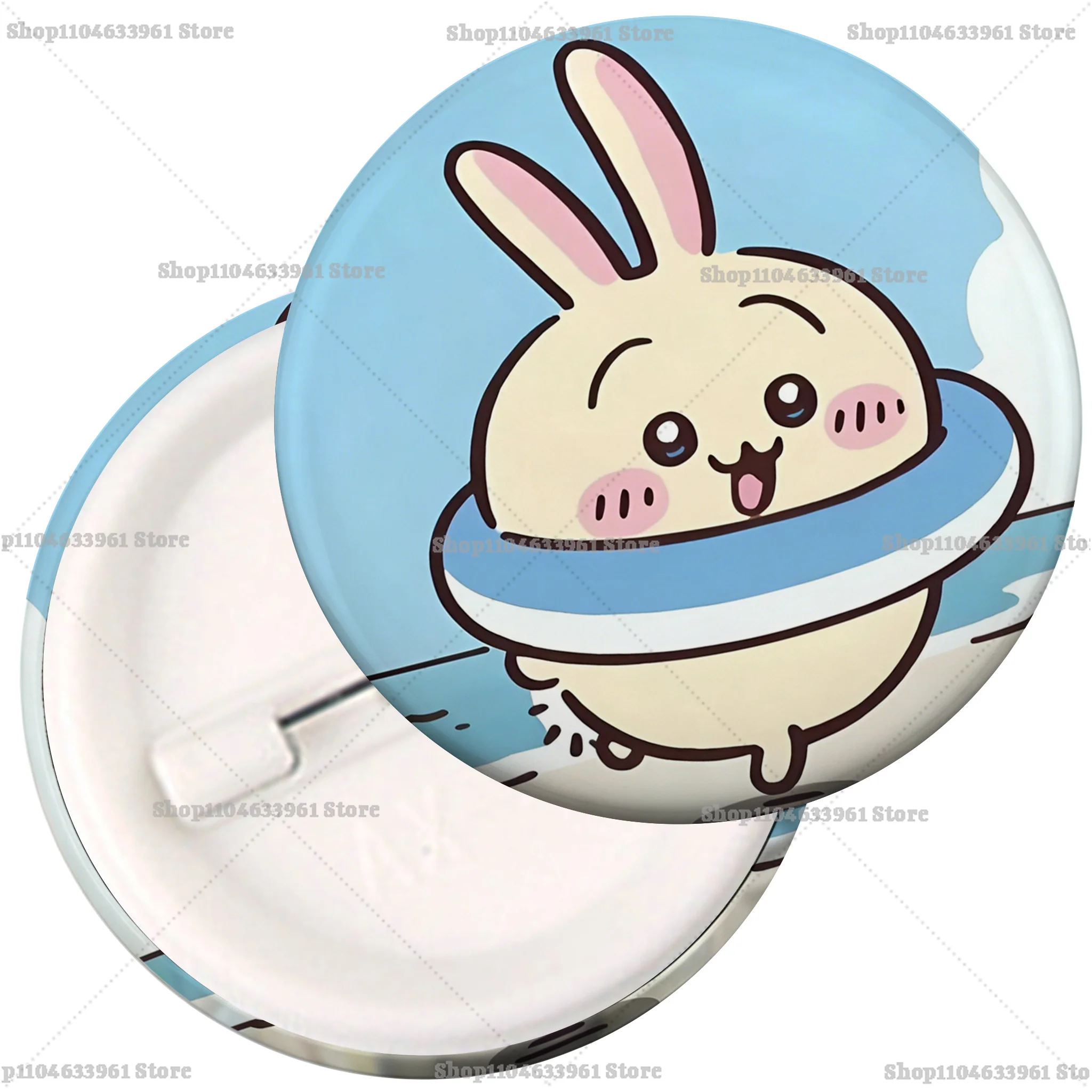 58mm Chiikawa Anime-Anstecknadeln: Kreative Hachiware Usagi Broschen, Runde Abzeichen für Rucksack und Kleidung, Dekorationsgeschenk – Detail 4