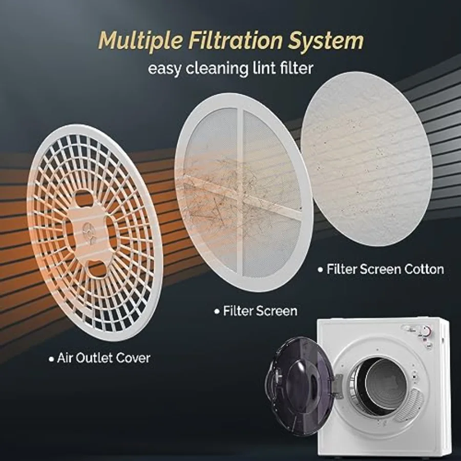 2.6 قدم مكعب. مجفف ملابس محمول مدمج مع حوض من الفولاذ المقاوم للصدأ 1400 وات آلة مجفف كهربائي للشقق النوم RV 110V الطرافة