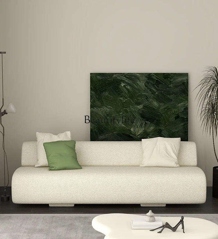 

jj Simple straight row sofa wabi-sabi wind lamb wool fabric reception