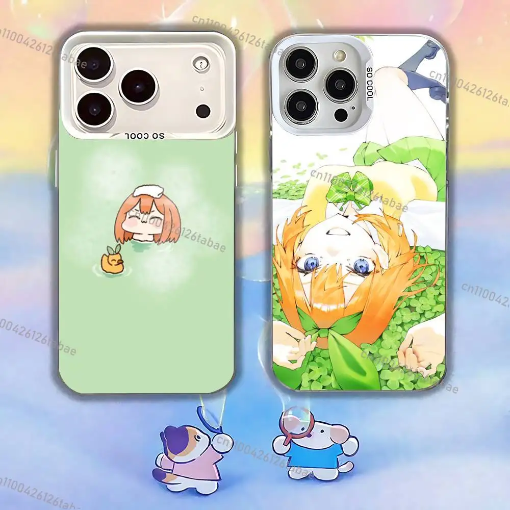 N-Nakano Anime Yotsuba Phone Case For iPhone 17,16,15,14,13,12,11,Mini,Pro,E,MAX White Candy Matte Shockproof Cover