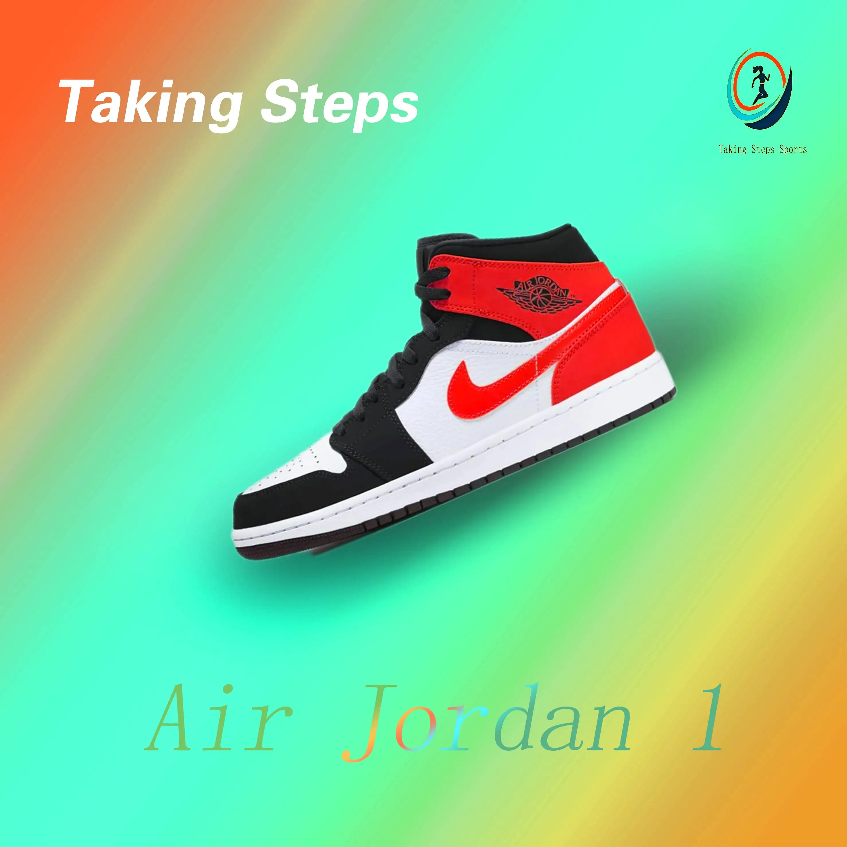 Jordan Air Jordan 1 Mid Se Non-slip shock-absorbing comfortable mid-top retro boardshets Men's and Women's Orange  Black Colours