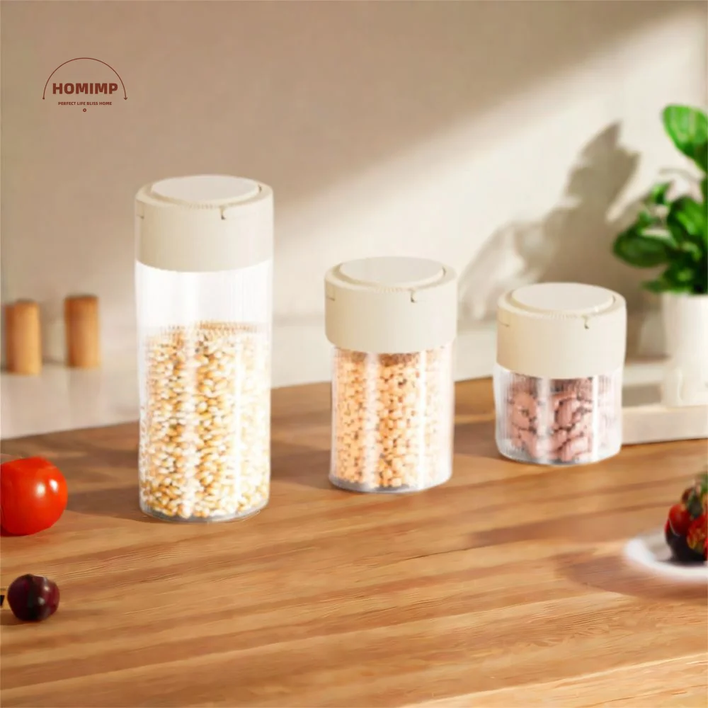 

Press Type Hermetic Containers Eco-friendly Durable Food Storage Jars Stackable Clear Food Jars Sealed Container Pantry