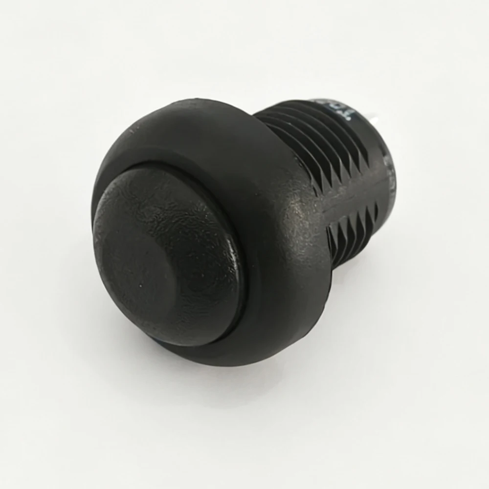 Black Head Oil-proof Dust-proof Water-proof Electric Ip67 12MM 12 Volt Plastic Push Button Switch With 2 Pins