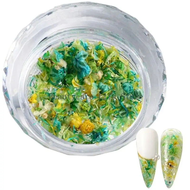 652C 1Box Dired Flower Adornments DIY Your with Delicate 3D Charms