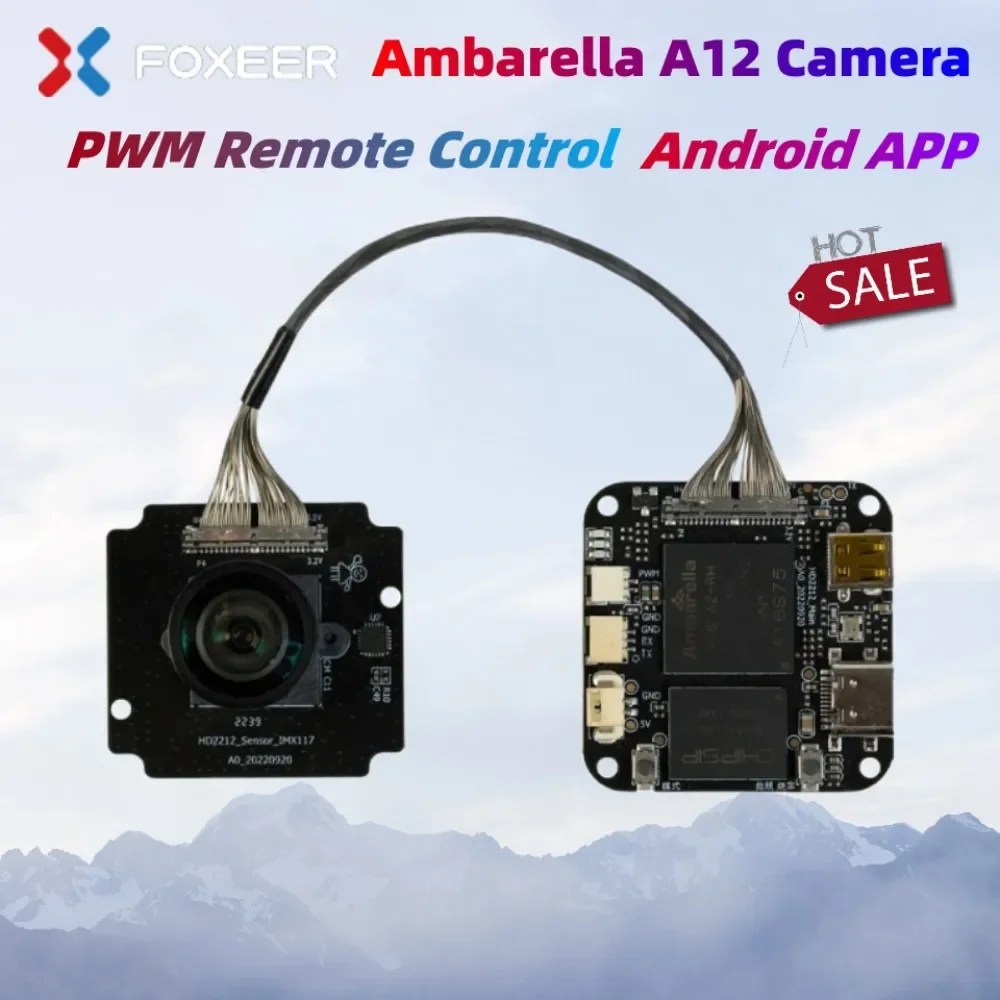 Foxeer 4K Ambarella A12 Camera UAV PWM Remote Control WiFi Distortionless Lens TV Out Micro HDMI (New Version) Herelink