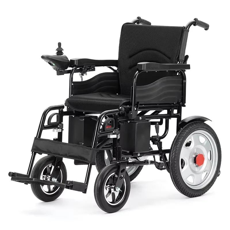 Portable, lightweight, foldable electric wheelchair designed specifically for elderly people with disabilities