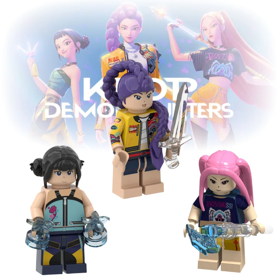 8 pièces Kpop chasseurs de démons Mini figurine blocs de construction jouet périphériques bureau décoration Collection figurines jouet cadeau de noël