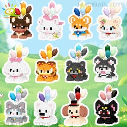 HUIQIBAO MINI Cute Pet Balloon Cat Dog Micro Building Block Set City Cartoon Animal Diamond Home Decoration Bricks Toys Adult