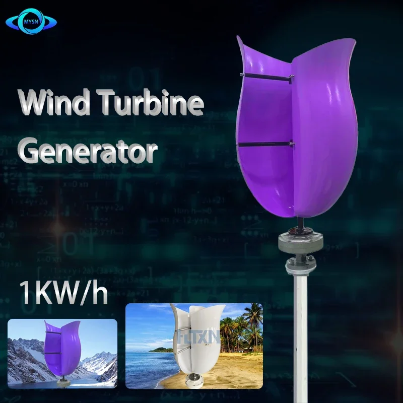 

1000W 24V 48V Free Energy Off Grid System Home Vertical Wind Turbines 1kw Wind Generator Power Windmil With MPPT Controller