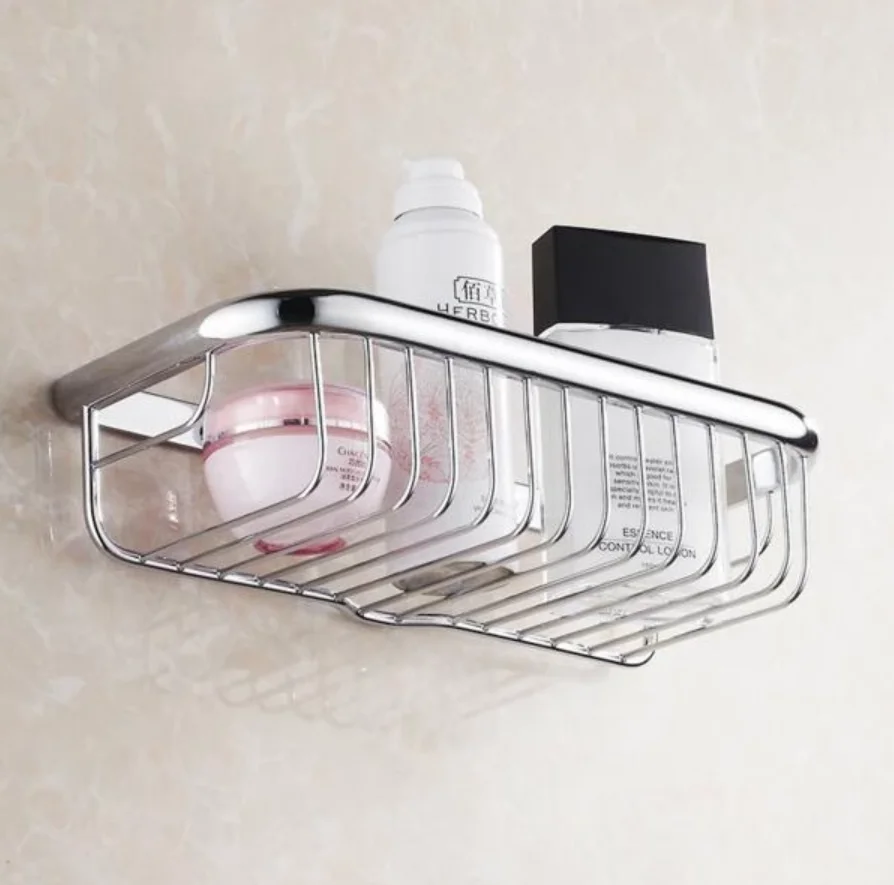 20/30/45cm Brass Bathroom Shelf  rack Wall Mounted Bathroom Accessories Basket Shelf