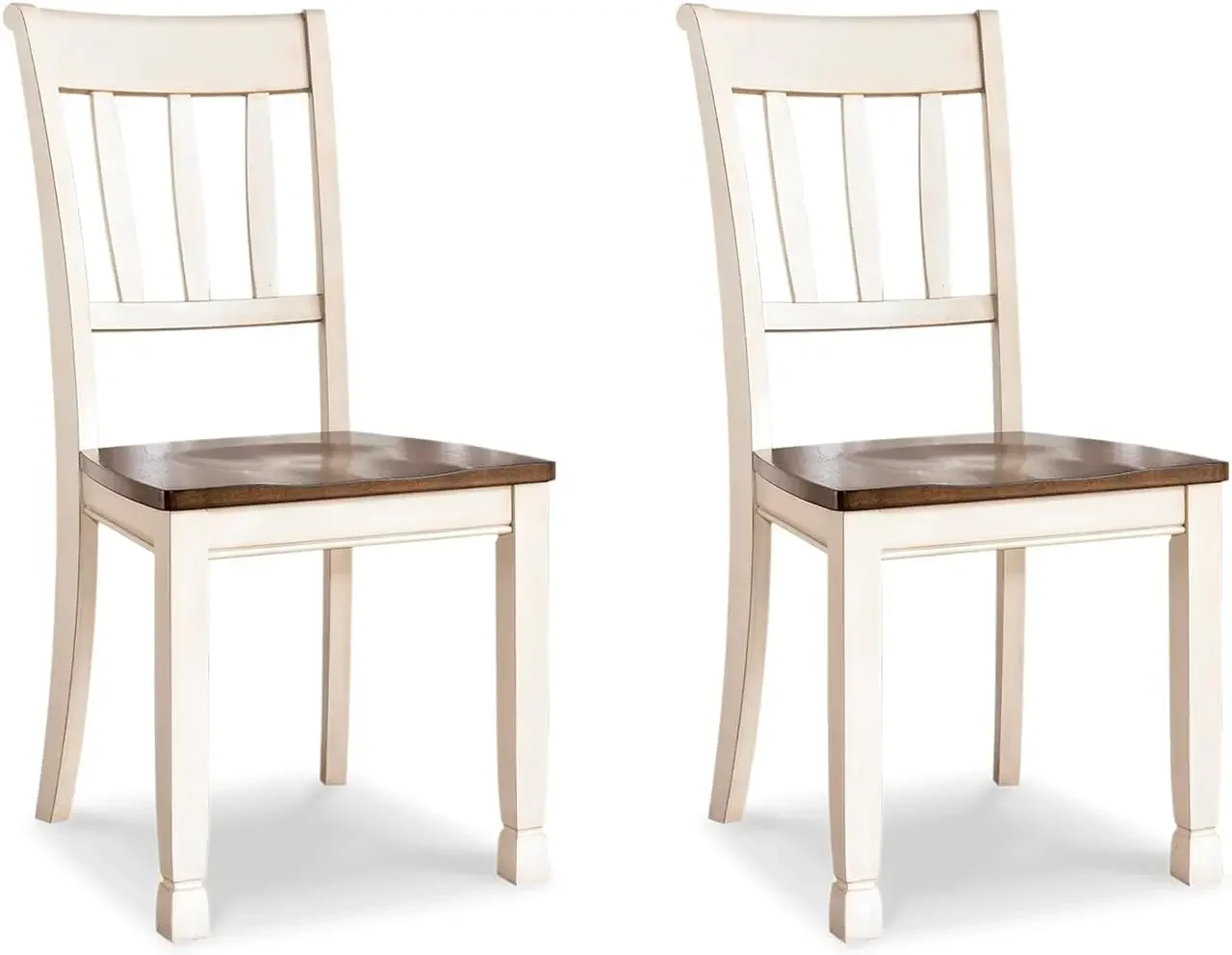 Cottage Rake Back Dining Chair, Set of 2, Brown & Off-White