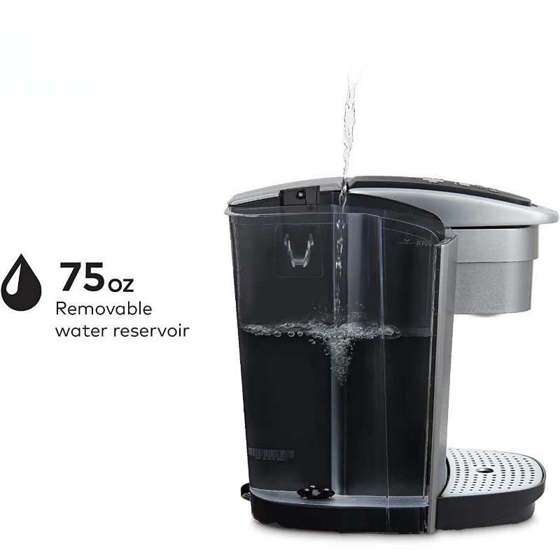 جهاز تحضير القهوة بعلبة واحدة ، قدرة القهوة المثلجة ، الفضة المصقولة بالإضافة إلى فلتر إضافي ، 75 أونصة