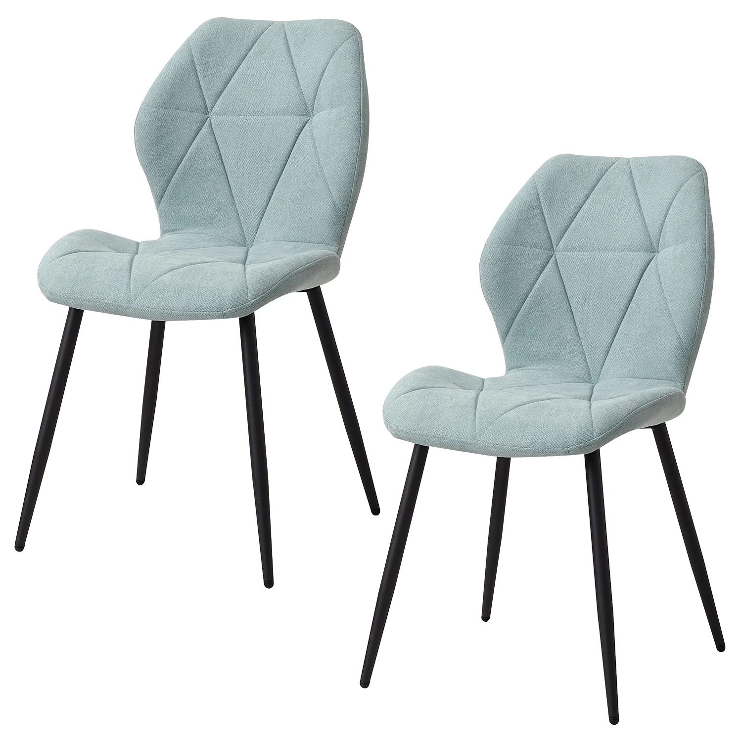 GrandCA HOME Set van 2/4/6 moderne eetkamerstoelen, gestoffeerd, gewatteerd linnen, minimalistische bureaustoelen voor keuken, eetkamer