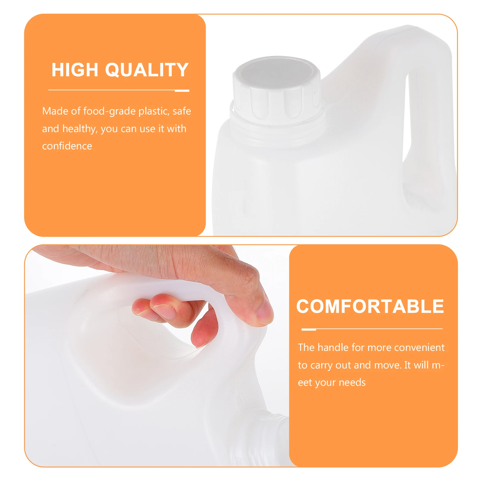 

2Pcs Juice Bottle Plastic Bucket Honey Plastic Bucket Food Grade Bottle Handle Multifunctional Storage for Syrup Juice Liquid