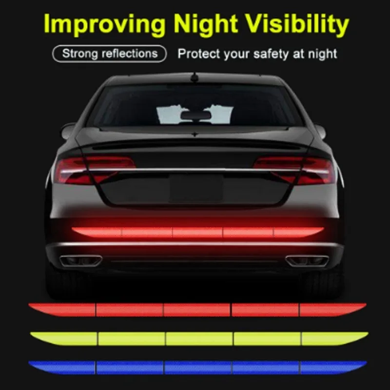

1Set Car Trunk Anti-Tailgating Warning Stickers Waterproof Rear Bumper Guard Protector Reflective Safety Decal for Most Vehicles