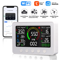 Wi-Fi Smart Air Quality Monitor NDIR CO2 Meter 6 in 1 Digital Temperature Humidity Sensor Detector Tuya Smart Life APP Control