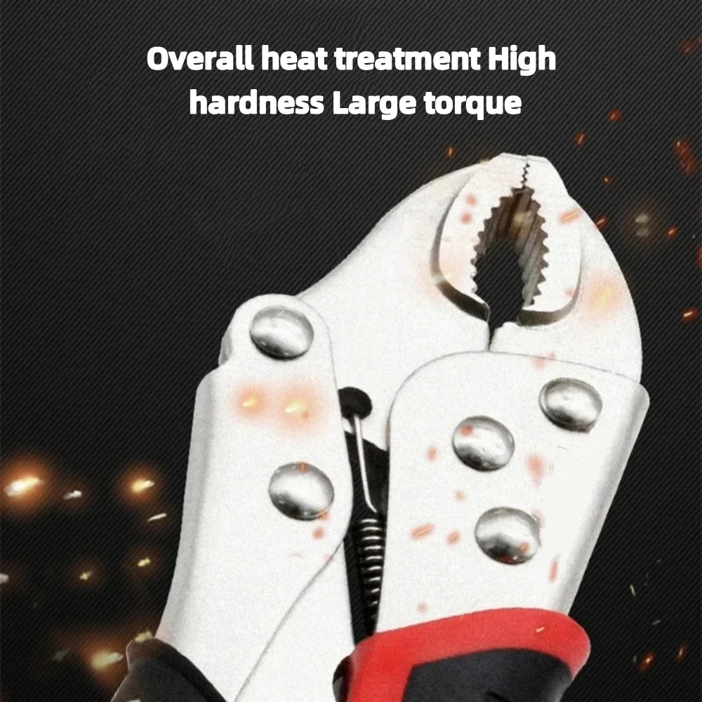 5 inch Adjustable Locking Pliers Anti-slip Knurled Screw Rubber-sheathed Vise Multi-Function Manual Locking Pliers Welding Tool