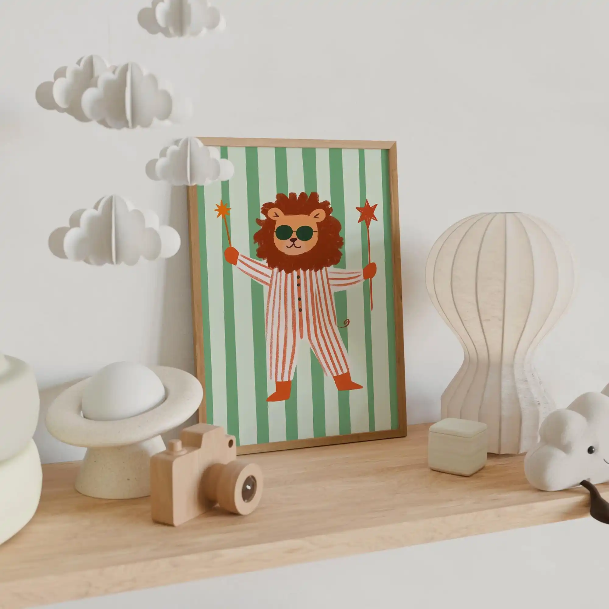 Safari Animal Yoga Wall Art – Leopard, Elephant & Lion Nursery Prints 4